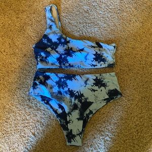 Shein Highwasted Tie Die Swimsuit- $15